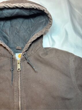 Carhartt Women's Medium Dark Brown Full Zip Hooded Jacket WJ130-DKB